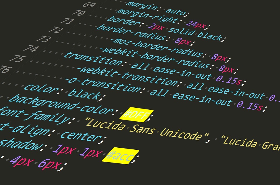 image of CSS code